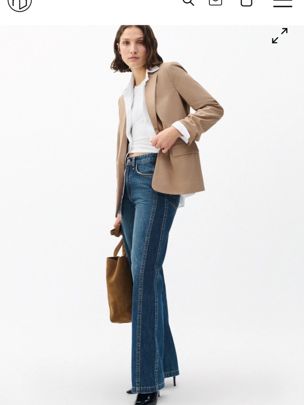 Rag & Bone Logan mid rise spliced Jeans in Dark Blue